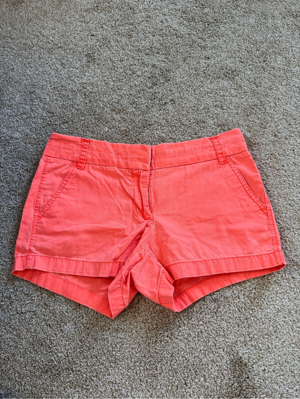 J.Crew Neon Coral 100% Cotton Chino Shorts Size 4